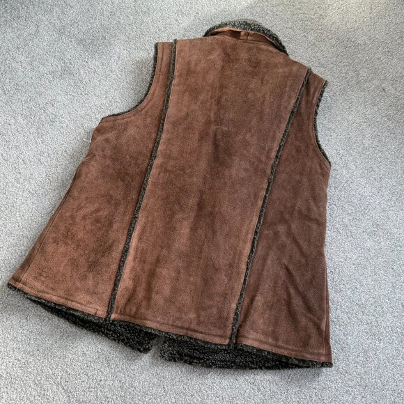 FoxRun Leather Suede Women's Brown Vest Genuine Leather Winter NWT XL - Picture 7 of 7